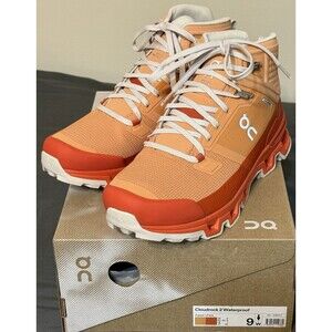 On Cloudrock Waterproof 2 Copper/Flare Women’s Hiking Boots Size 9 NEW IN BOX